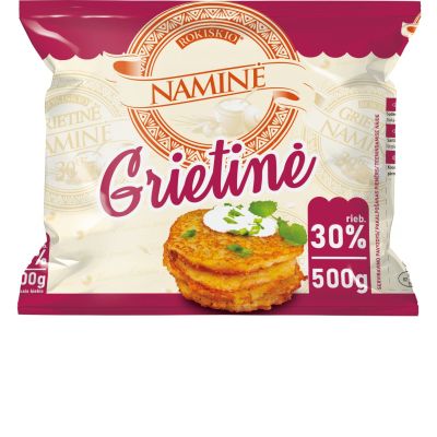 Sour cream natural 30%, Rokiskio,500 g